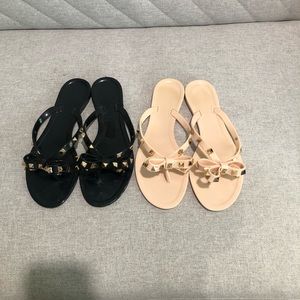 Studded Jelly flip flops - 2 pairs